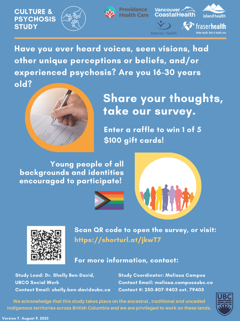 We want to hear from you! Youth Culture and Psychosis Survey