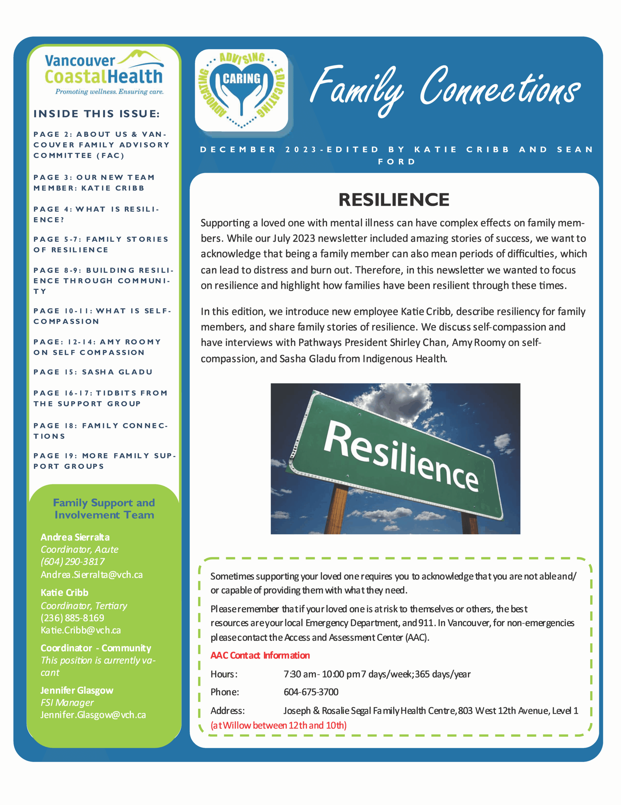 Family Connections Newsletter Dec 2023