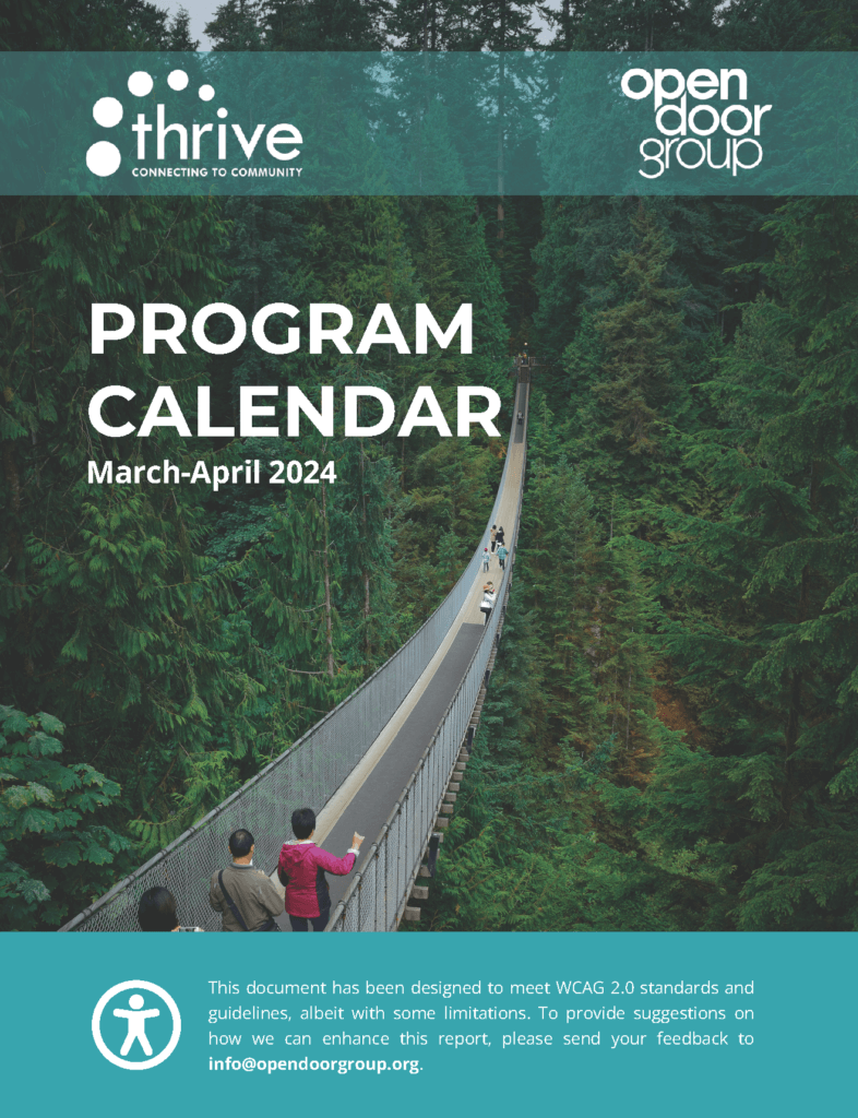 THRIVE Program - March/April 2024 Calendar