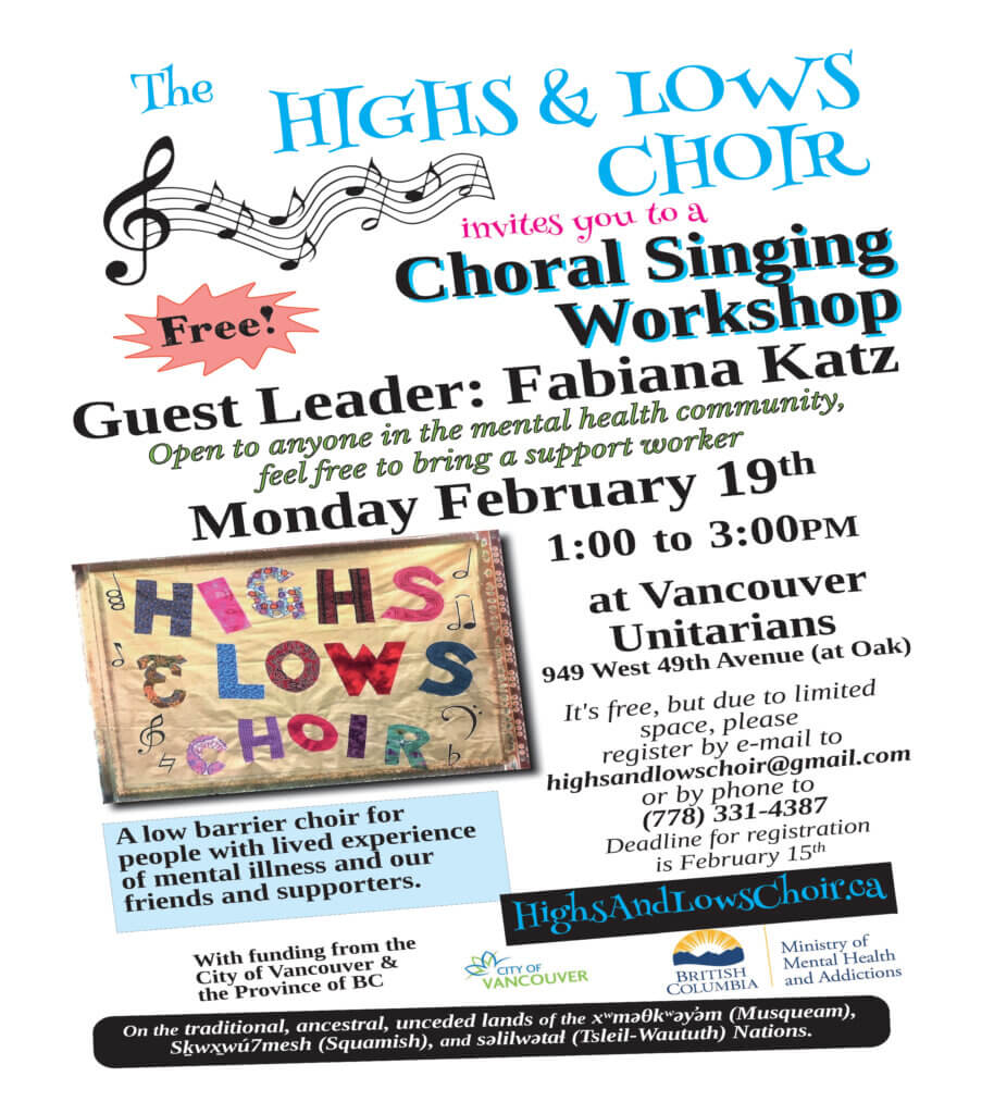 Come join a free choral singing workshop!