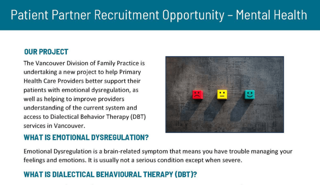 Advisory Opportunity - DBT Project Advisory Committee