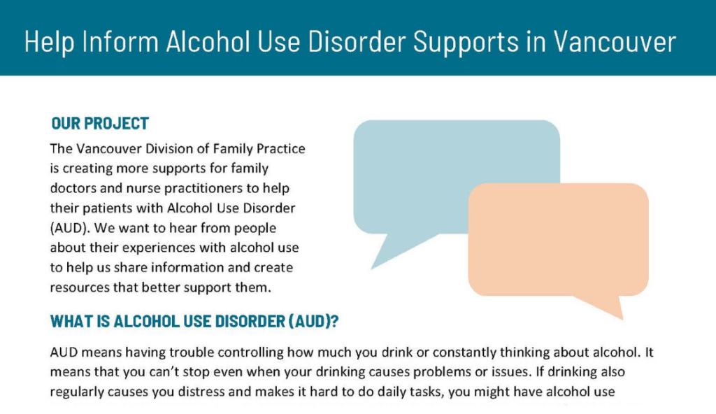 Interview Opportunity - Help Inform Alcohol Use Disorder Supports in Vancouver