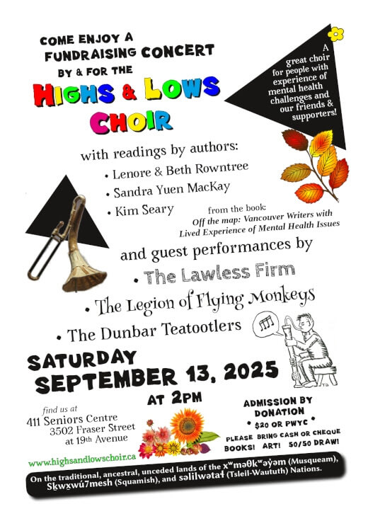 Highs and Lows Choir Fundraiser - Sept 13 2025 2pm