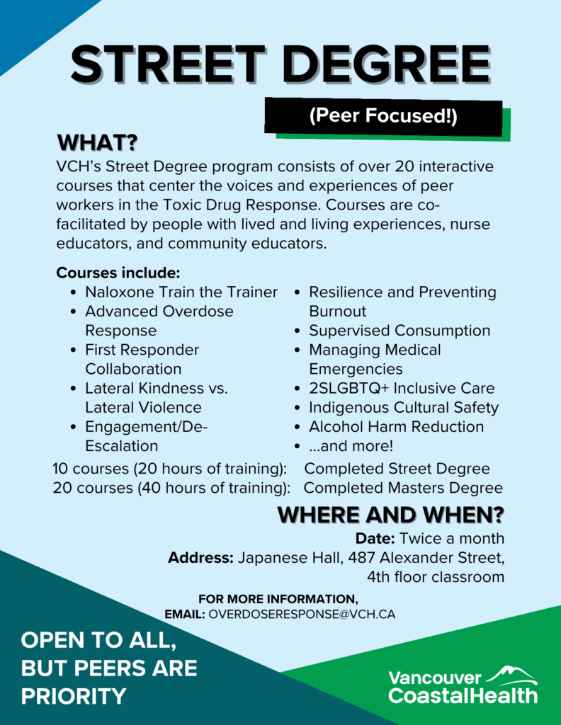 VCH Street Degree Training - Starts in September