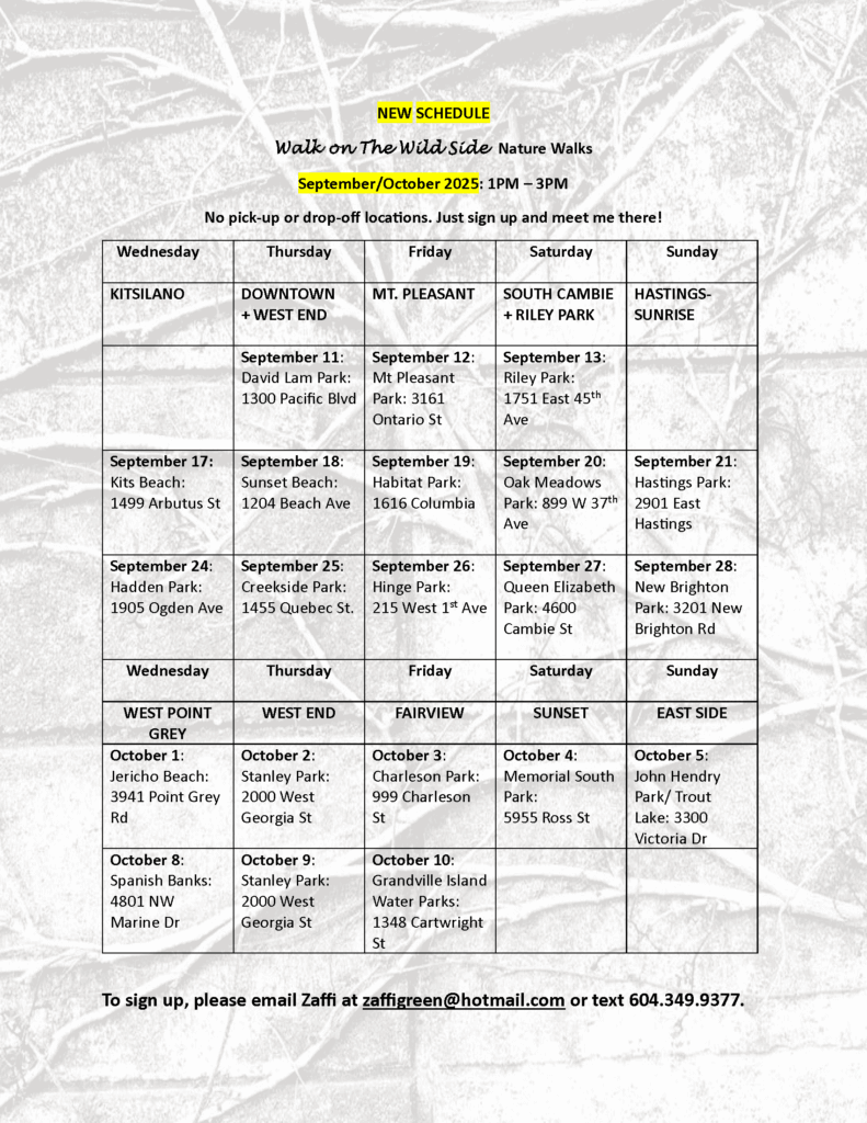 New Events Added - Walk on the Wild Side