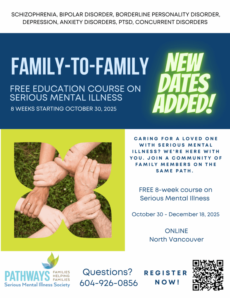 New Dates Added for ONLINE Family-to-Family Course on Serious Mental Illness