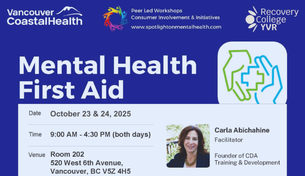 Registration now open: Mental Health First Aid Training October 23 & 24, 2025