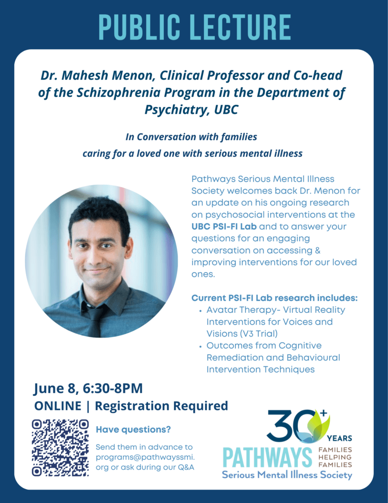 Free Public Lecture for Caregivers with Loved Ones with a Serious Mental Illness