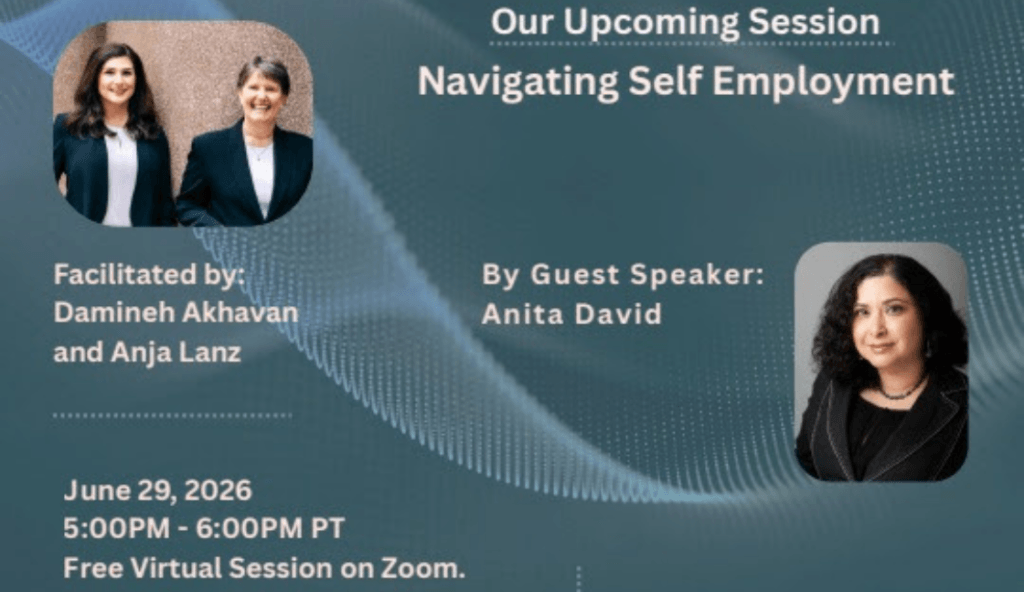 Discussions on Self-Employment Jun 29th - with Guest Speaker Anita David