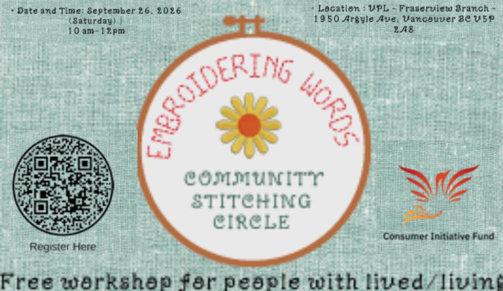 Free Embroidery Workshop Sep 26