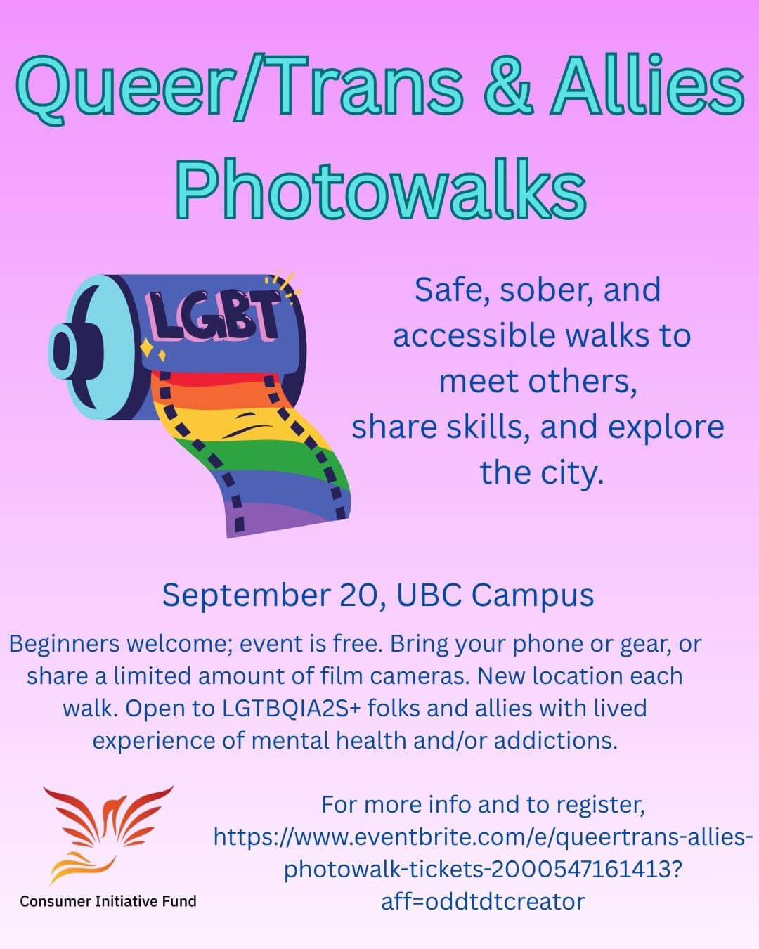 Free Photowalks Sep 20 & 27 - for Queer/Trans and Allies