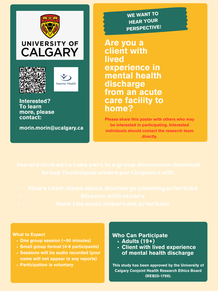 Research Study - Mental Health Acute Care Discharge Experiences