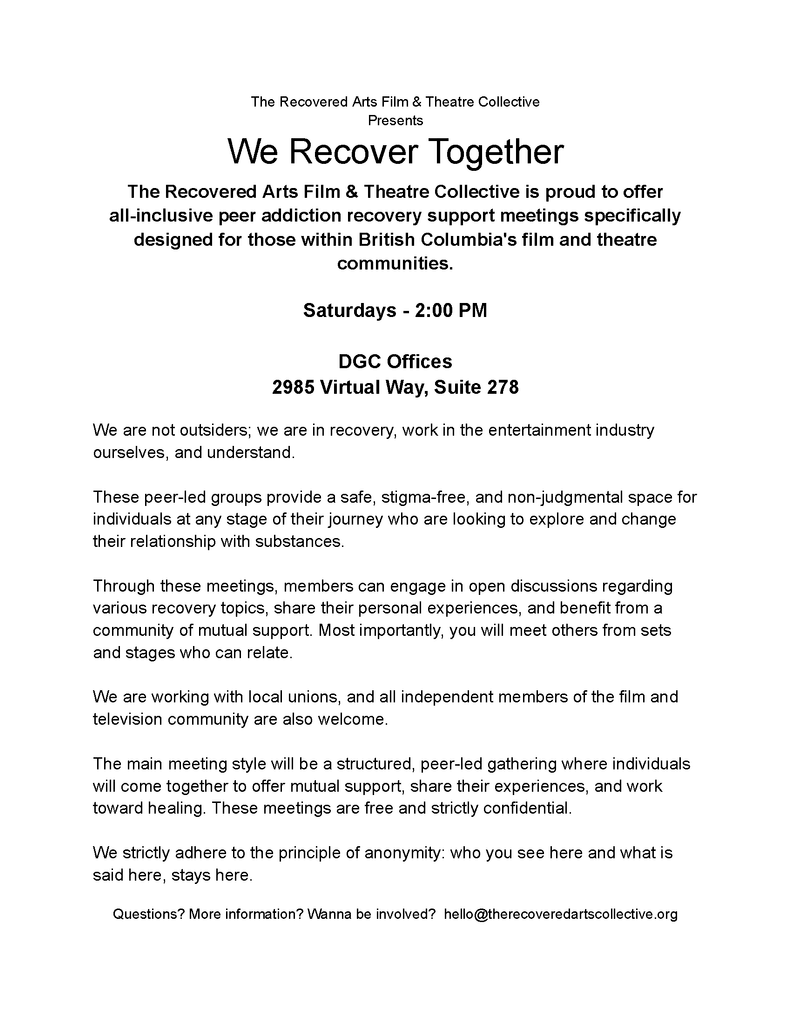 We Recover Together - Free peer addiction support meetings
